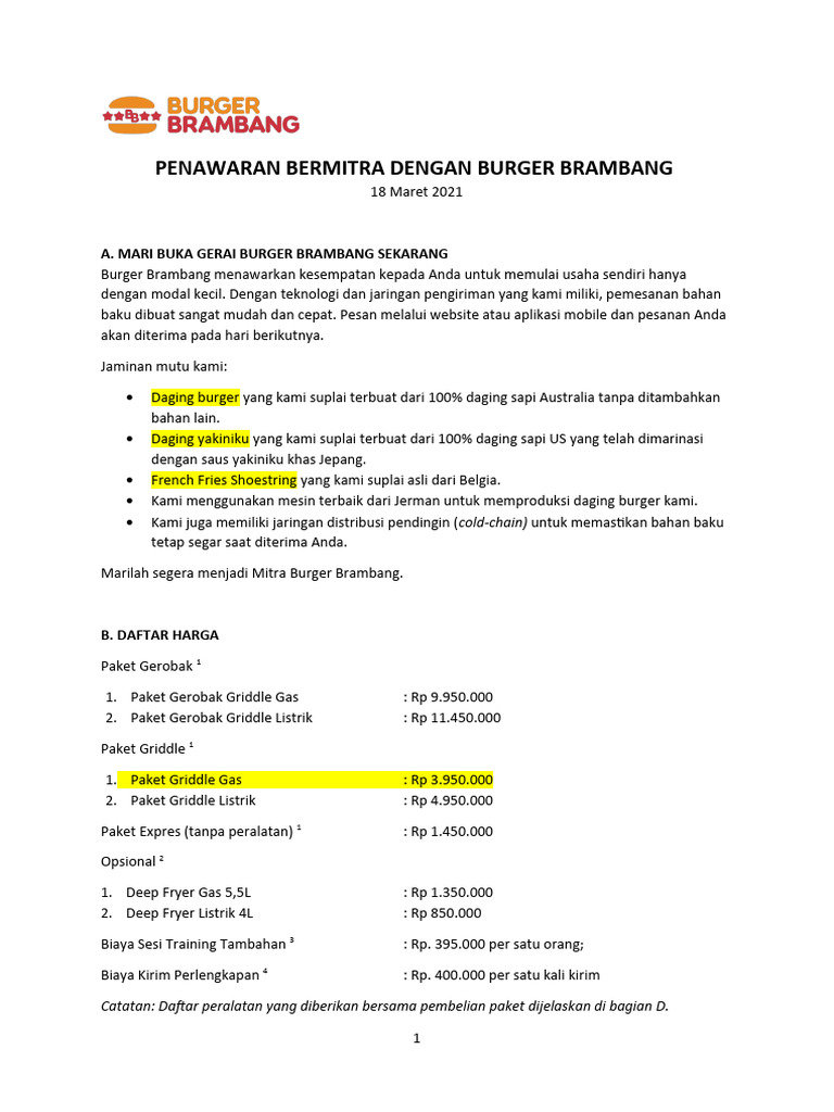 Penawaran Bermitra BB 18 - 03 - 21 | PDF
