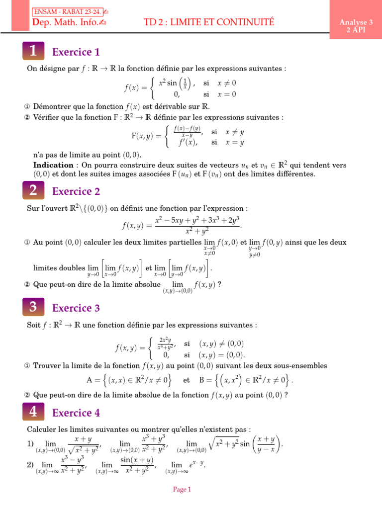 TD2 Analyse3 | PDF