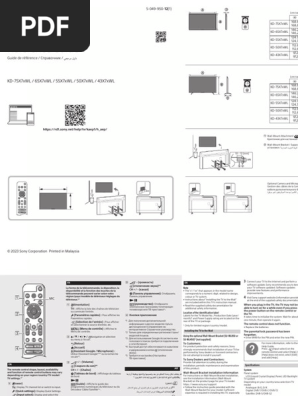 Sony Bravia KD-43X75WL User Manual | PDF