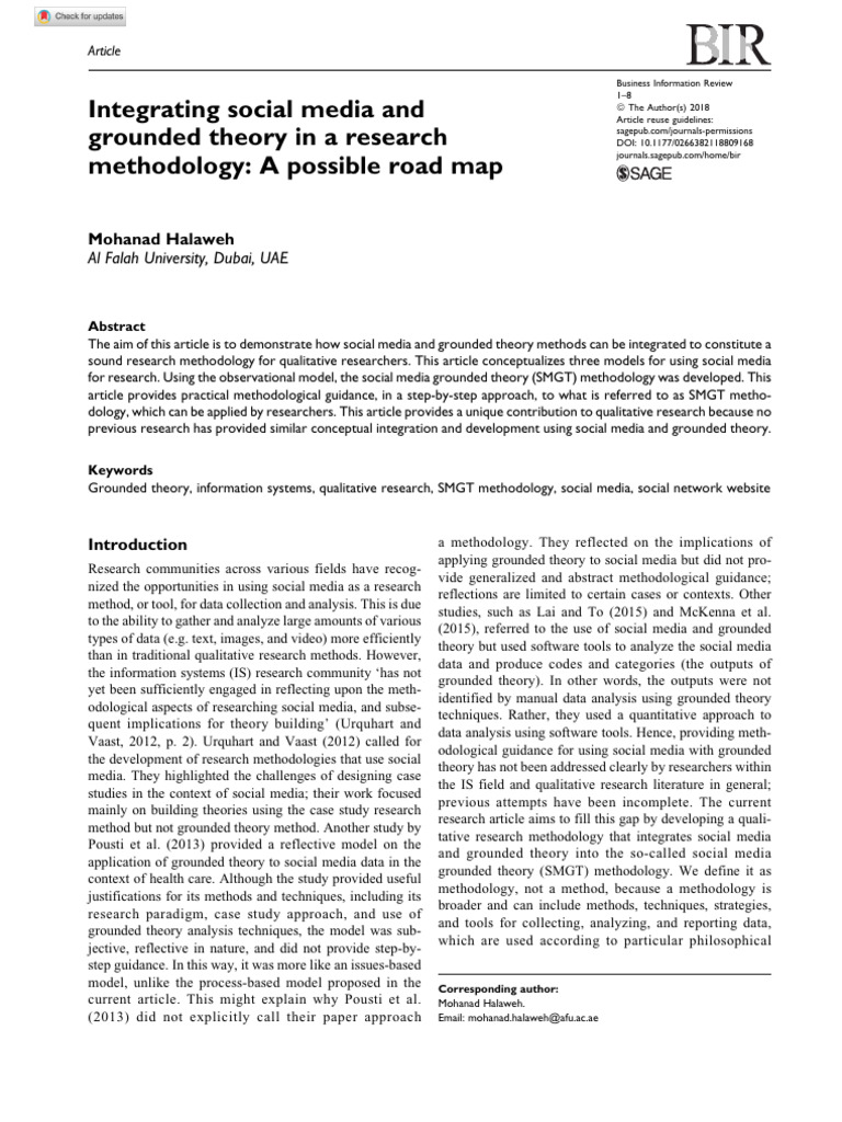 Integrating Social Media in Grounded Theory | PDF | Social Science ...