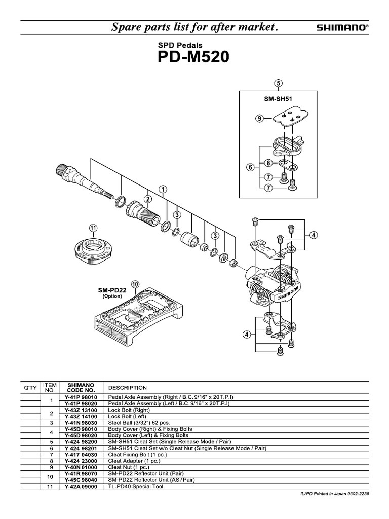 Shimano PD M520 | PDF