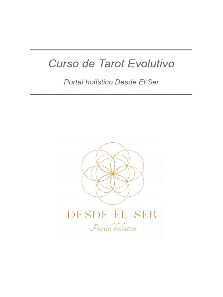 Manual Del Curso de Tarot Evolutivo 1686065237000 | PDF