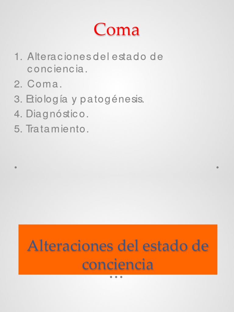Alteración Del Nivel de Consciencia.any | PDF | Corteza cerebral | Coma