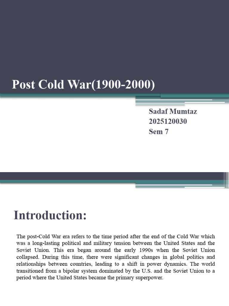 Post Cold War Era: Key Events and Changes | PDF | Soviet Union | World ...