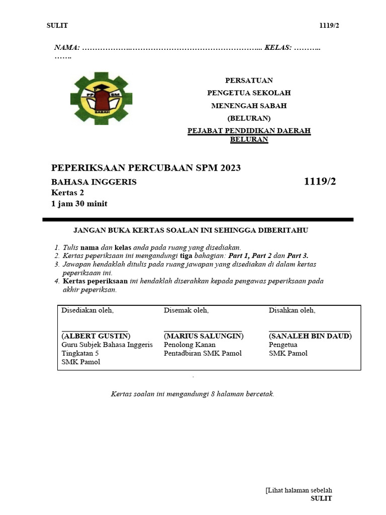 Paper 2 SPM Trial 2023 PDF