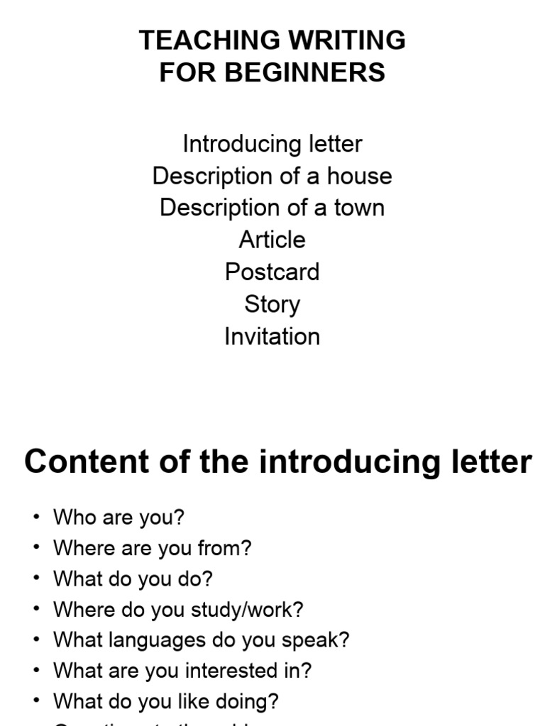TEACHING WRITING Beginners | PDF | Budapest