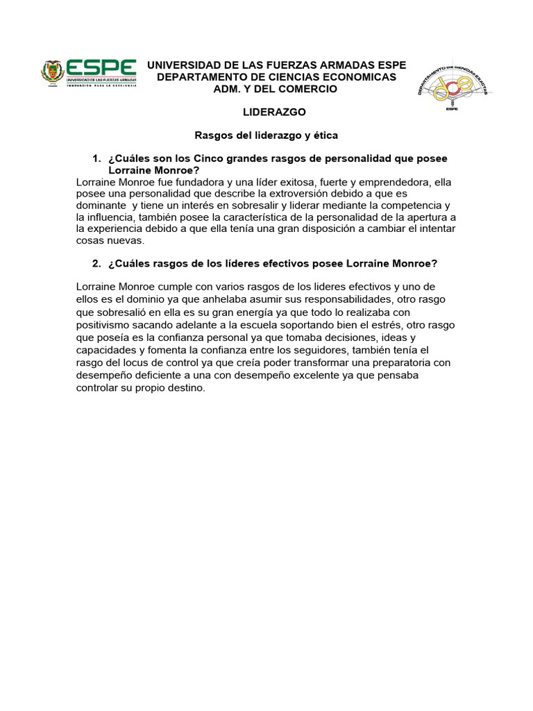 Rasgos Del Liderazgo | PDF | Crecimiento personal y profesional ...