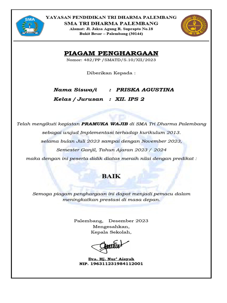 Piagam Pramuka | PDF
