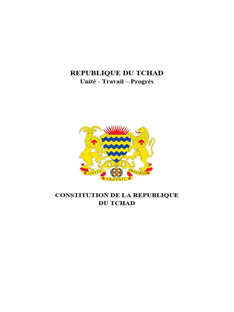 Constitution de La République Du Tchad PDF