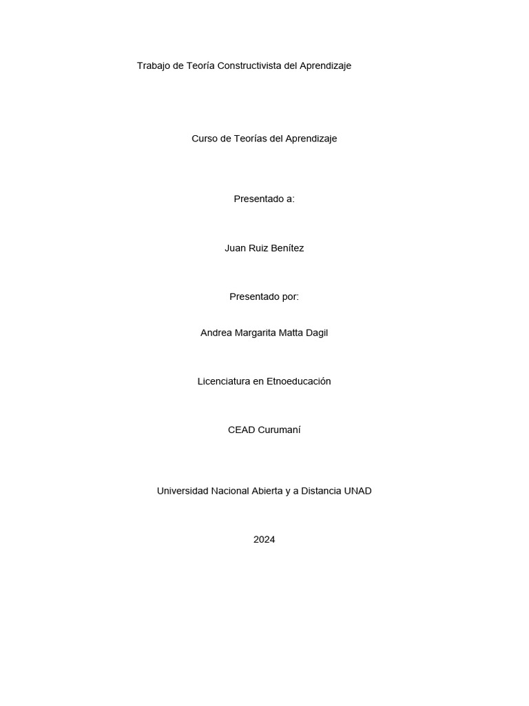 Teoría Constructivista del Aprendizaje | PDF | Constructivismo ...