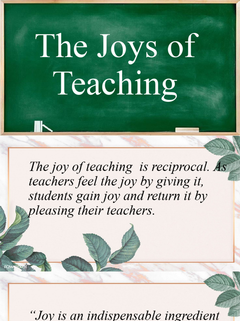 The Joys of Teaching and Learning | PDF | Teachers | Learning