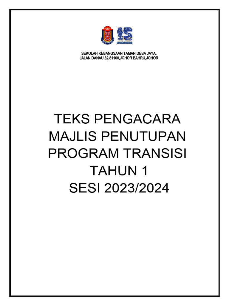 Penutupan Program Transisi Sktdj Pdf