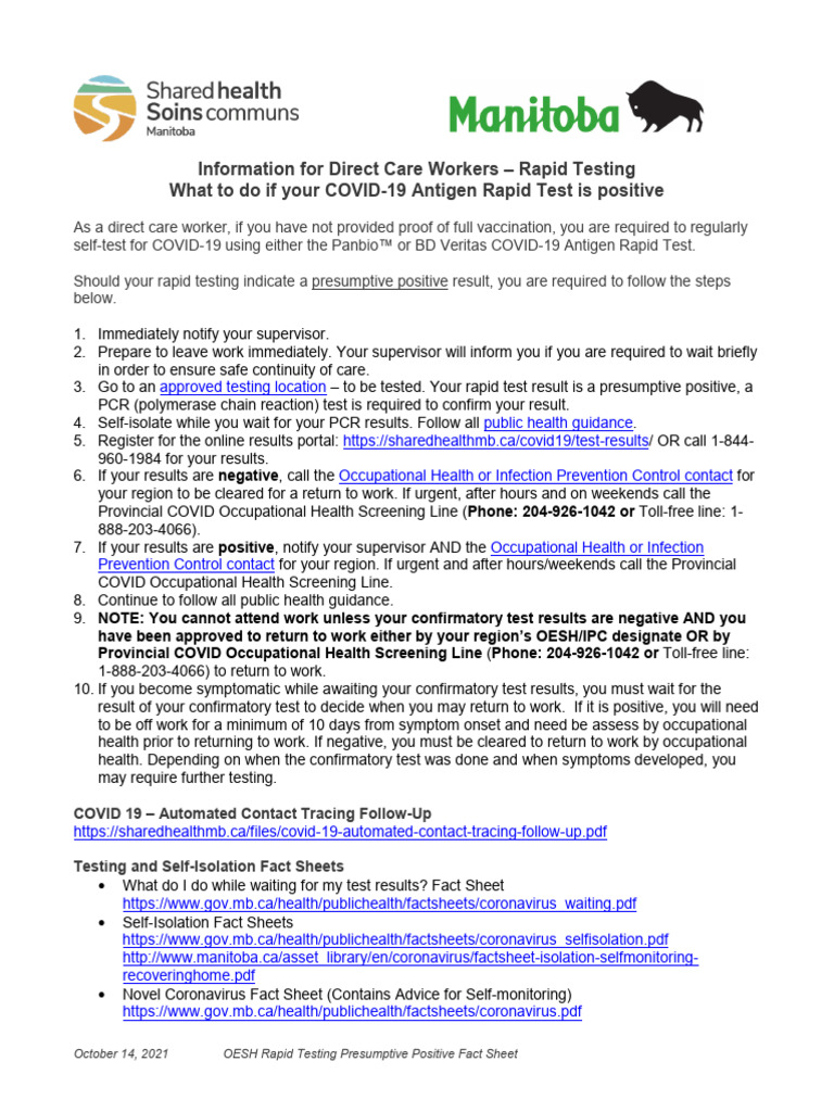 What to do if test is positive pdf immunology epidemiology