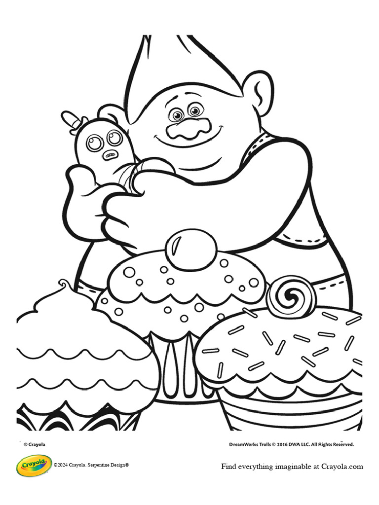 Trolls, Biggie and Mr. Dinkles Coloring Page Crayola PDF