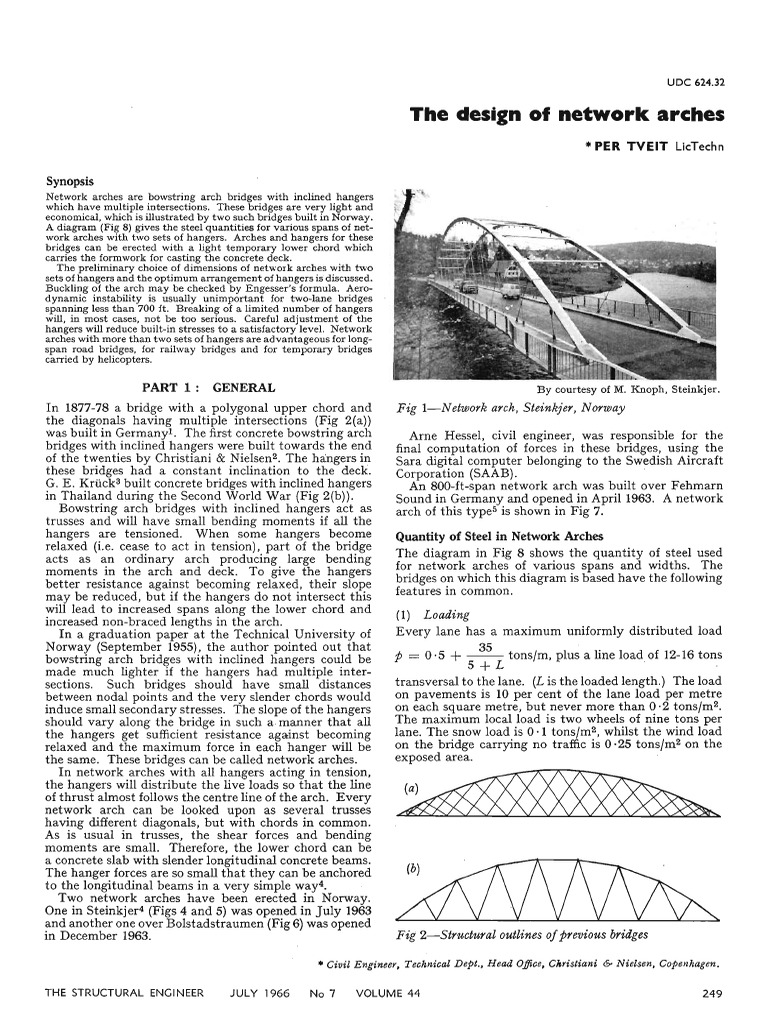 The Design of Network Arches: Synopsis | PDF | Truss | Bridge