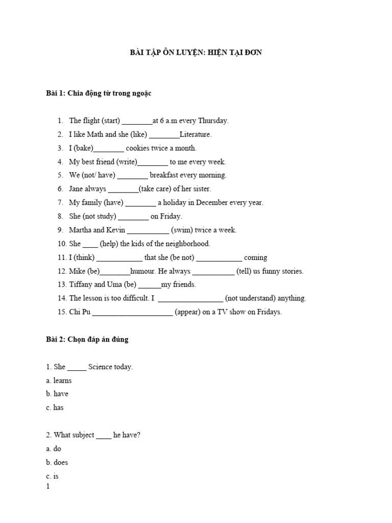 Error Correction Exercises: Present Simple | PDF