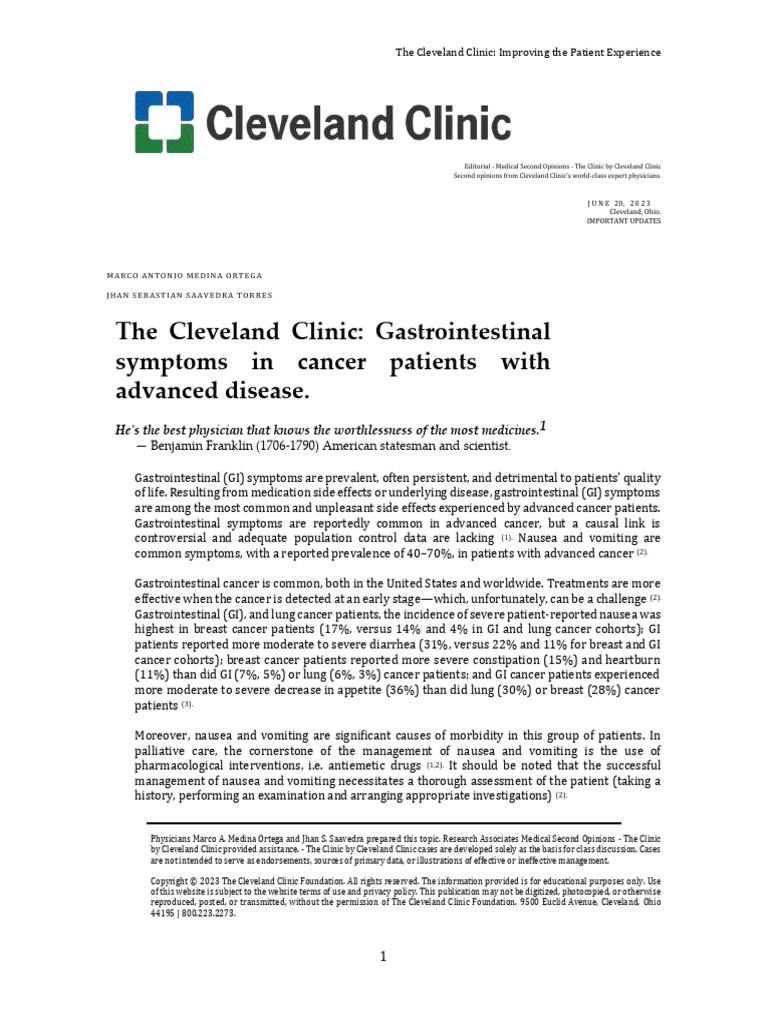 The Cleveland Clinic Gastrointestinal | PDF | Science & Mathematics