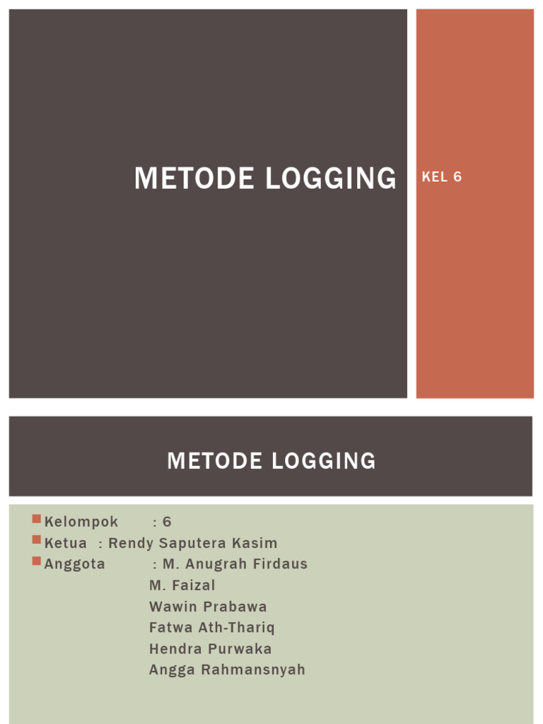 Metode Logging | PDF