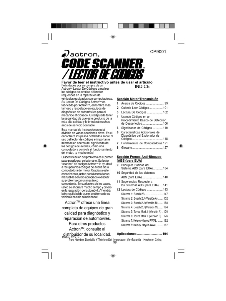 GM Code Scanner CP9001 Spanish PDF Transmisión (Mecánica