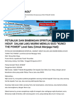 PETUNJUK DAN BIMBINGAN SPIRITUAL HAKIKAT HIDUP. DALAM LAKU MURNI MENUJU SUCI "KUNCI THE POWER" Level Satu (Untuk Menjaga Hati) - WONG EDAN BAGU