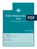 Public Relations Business Plan Example