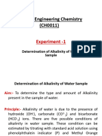Alkalinity Experiment No. 1