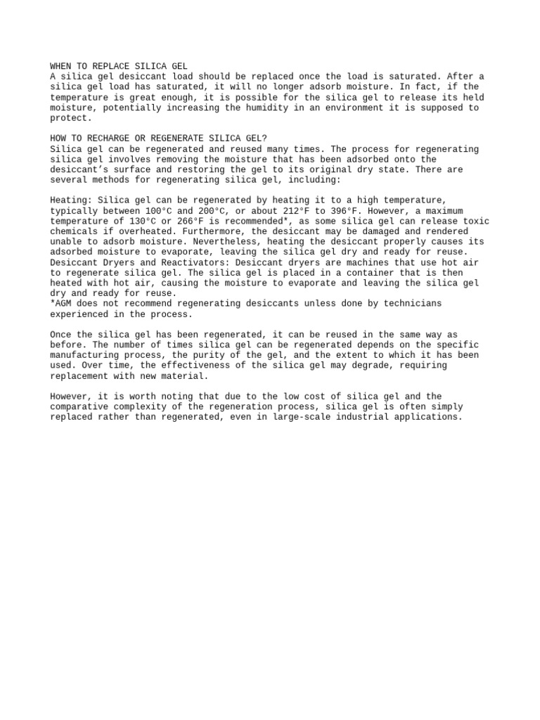 Silica Gel Recharge PDF