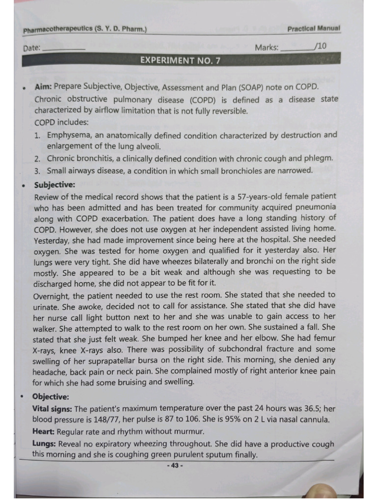 Therapeutics Practical Number 13 | PDF