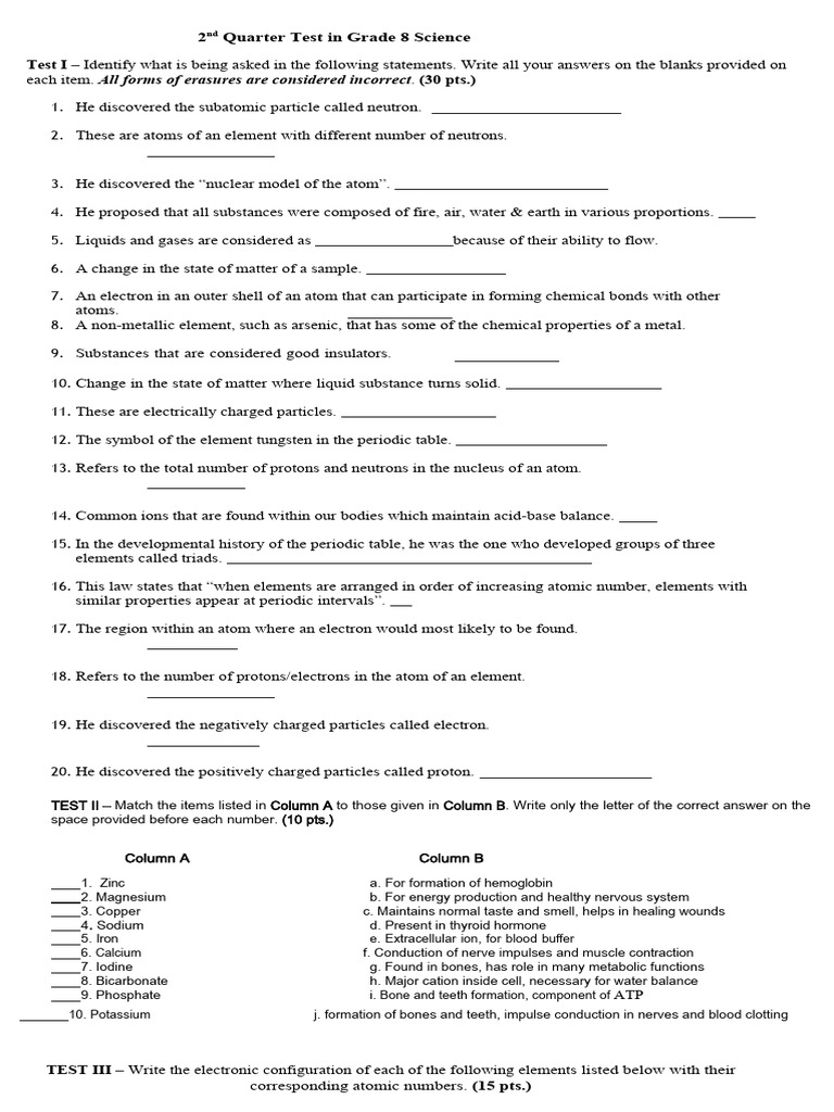 2nd-Quarter-Grade-8 SCIENCE | PDF