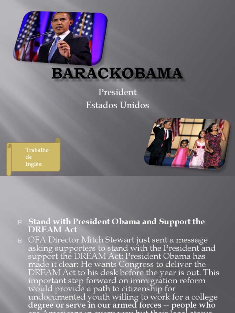 President Estados Unidos: Trabalho de Inglês | PDF | Barack Obama ...