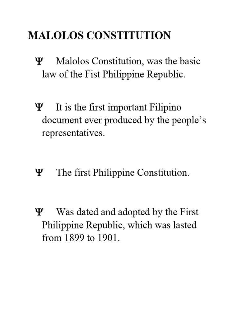 Malolos Constitution of 1899 Explained | PDF | Legal Documents ...