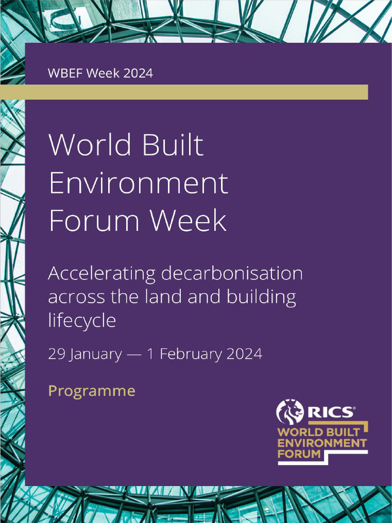 World Built Environment Forum Week 2024 Programme | PDF