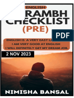 ENGLISH PRE AARAMBH CHECKLIST BY NIMISHA MAM 2 NOV 2023 Docx