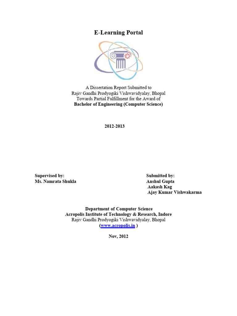 e Learning Project Report | PDF | Use Case | Computing