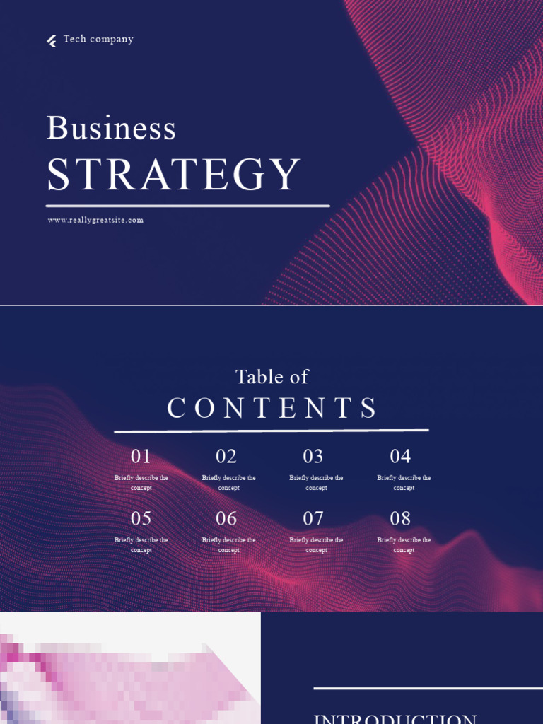 Blue and Pink Professional Business Strategy Presentation | PDF