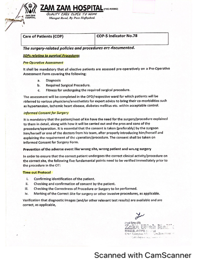 Surgery Sops | PDF
