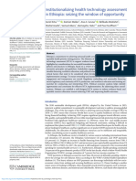 Institutionalizing Health Technology Assessment in Ethiopia Seizing The Window of Opportunity