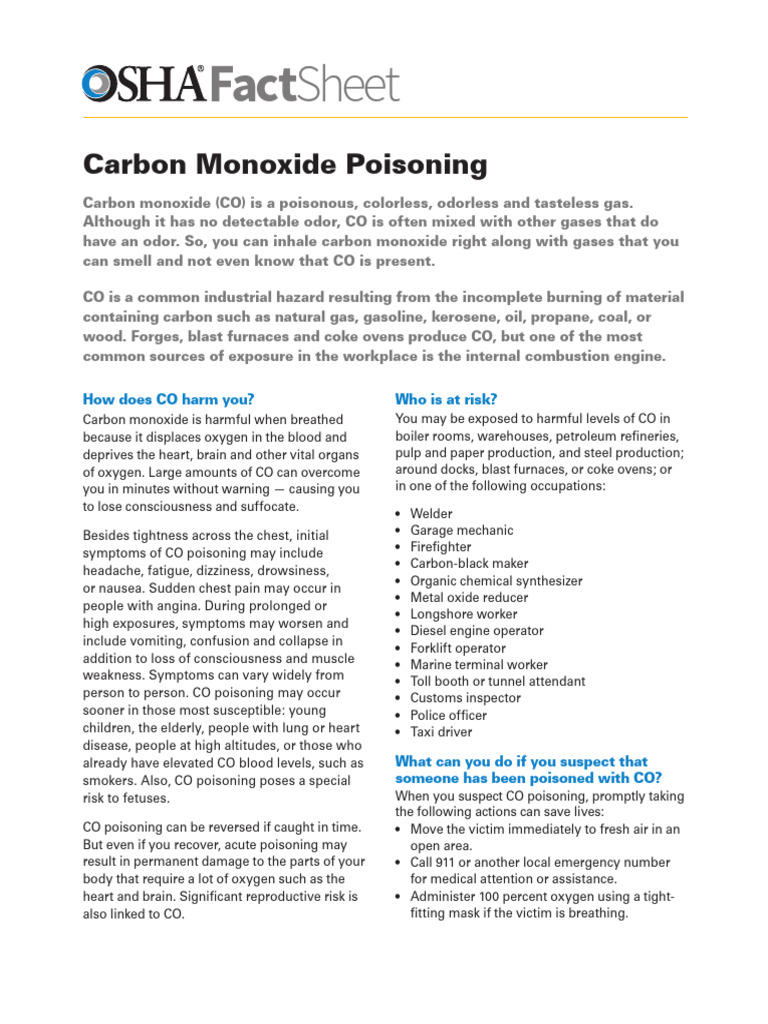 Carbon Monoxide Poisoning | PDF