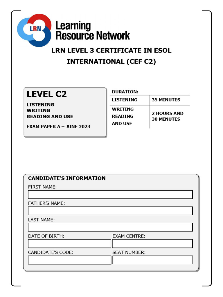 LRN C2 June 2023 Exam Paper | PDF