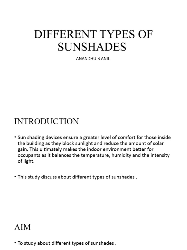 Different Types of Sunshades PDF