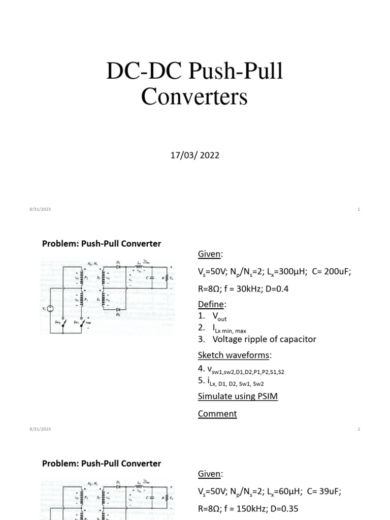 5 - Exercise - Push - Pull Converter - 2022 | PDF