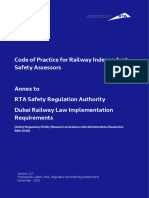 Code of Practice For Railway Independent Safety Assessors: Annex To Dubai Railway Law Implementation Requirements
