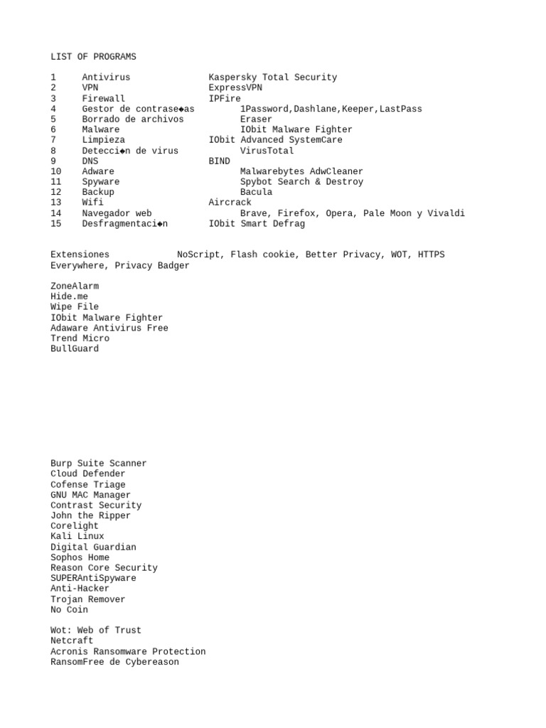 List of programs download free pdf antivirus software malware