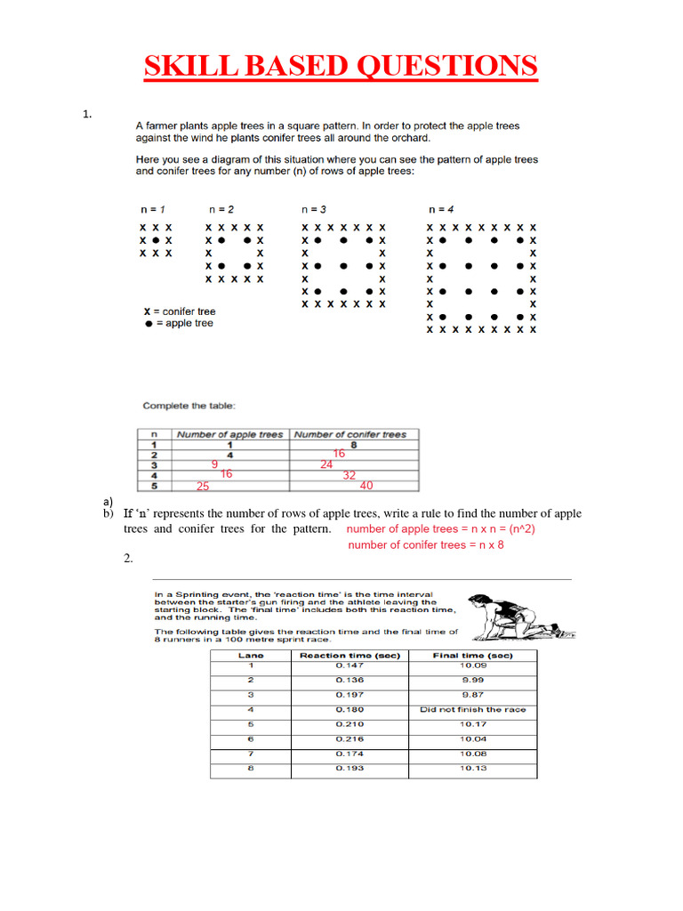 Grade 7 Math Skill-Based Questions | PDF