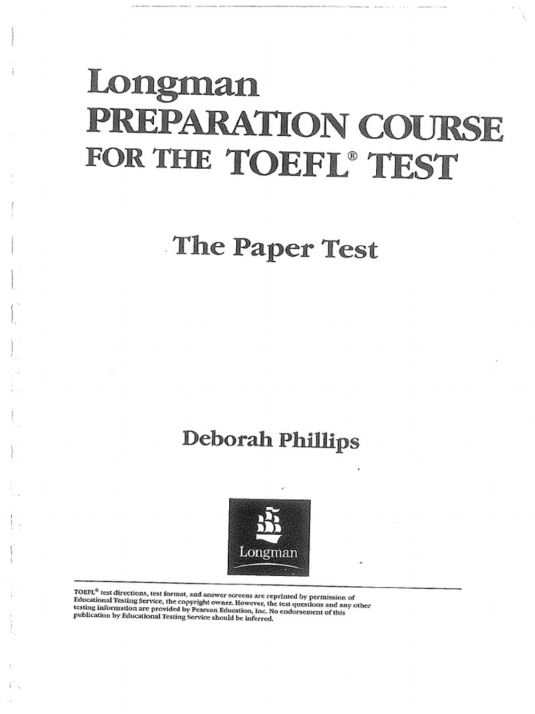 Longman Preparation Course For The TOEFL Test by Deborah Phillips