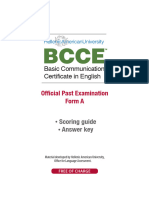 Bcce Past Paper Form A Scoring Guide Key
