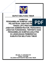 Contoh Sambutan pengambilan-sumpah-dan-pelantikan-pejabat-administrator-JFT-dan-PNS-IPDN-di-Kab-Beltim