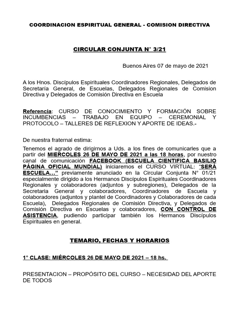 Circular conjunta 3 21 curso virtual ser escuela a o 2021 pdf
