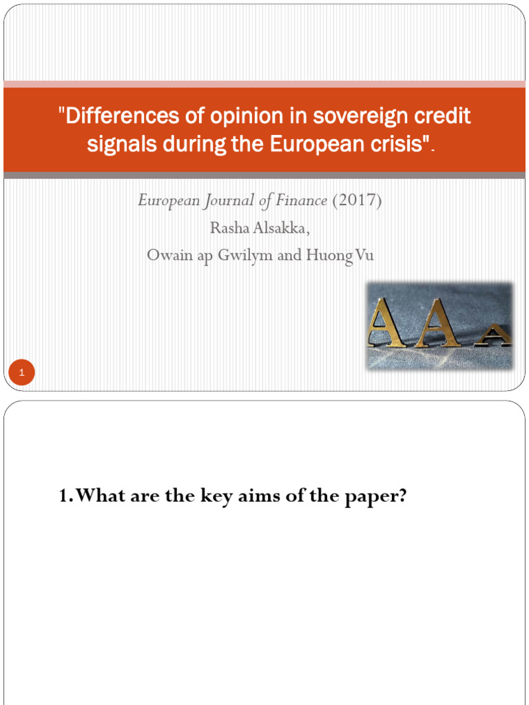 Worksheet 3 - Q - Credit Rating Agencies (CRAs) and Rating Practices ...