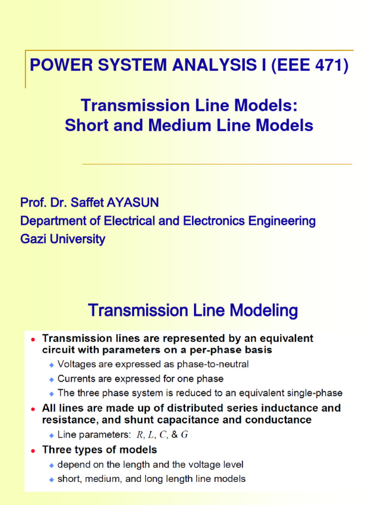 Lecture 5Transmission Line Models I PDF